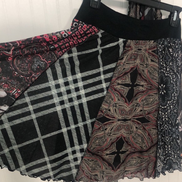 ARTSY❤️panelSKIRT w/Scarf Multi Print Soft Stretchy Waistband 30”x21” Easycare - Picture 2 of 8